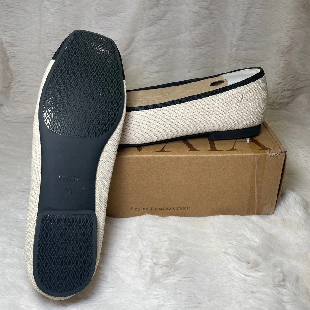 VIVAIA‎ Square-Toe V-Cut Flats (Margot™ 2.0) EU 40 / US 9
